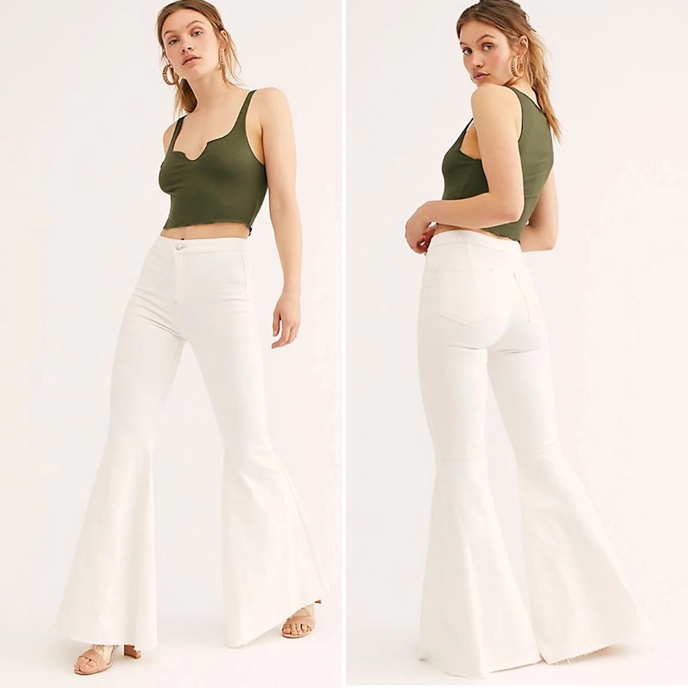 White Flare Women's Pants